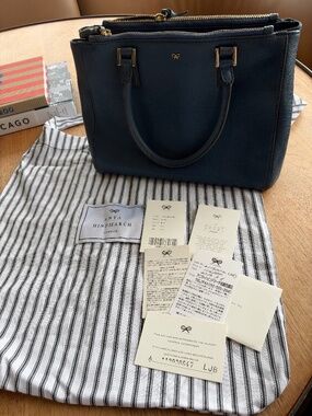 Anya Hindmarch Ebury Soft Mini Tote — Blue Leather Includes Tags